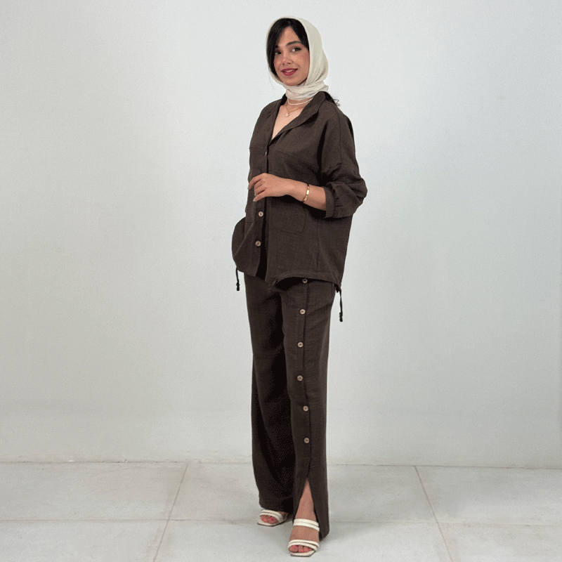 مانتو شلوار گت دار کد : 61592 ( پک سه تایی یک رنگ )