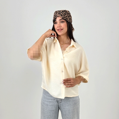 شومیز کمینو آستین کوتاه کریستال کد : 61618 ( پک دوتایی یک رنگ )