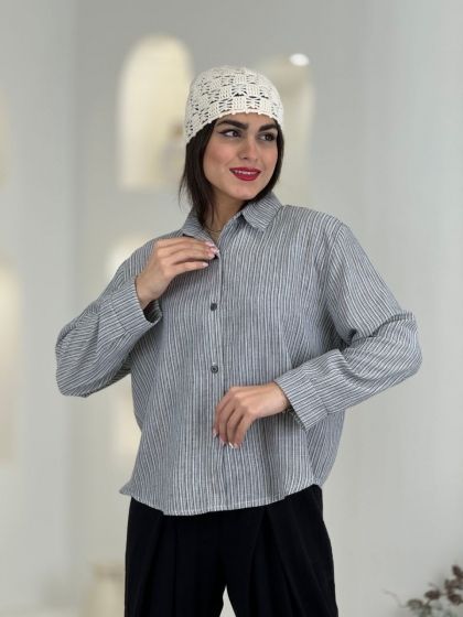 لینن ملانژ یقه مردانه کوتاه کد61528 (پک دو تایی)