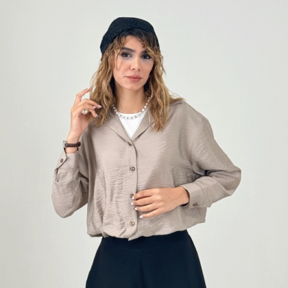 شومیز تاپ دار پری کد : 61622 ( پک دوتایی یک رنگ )